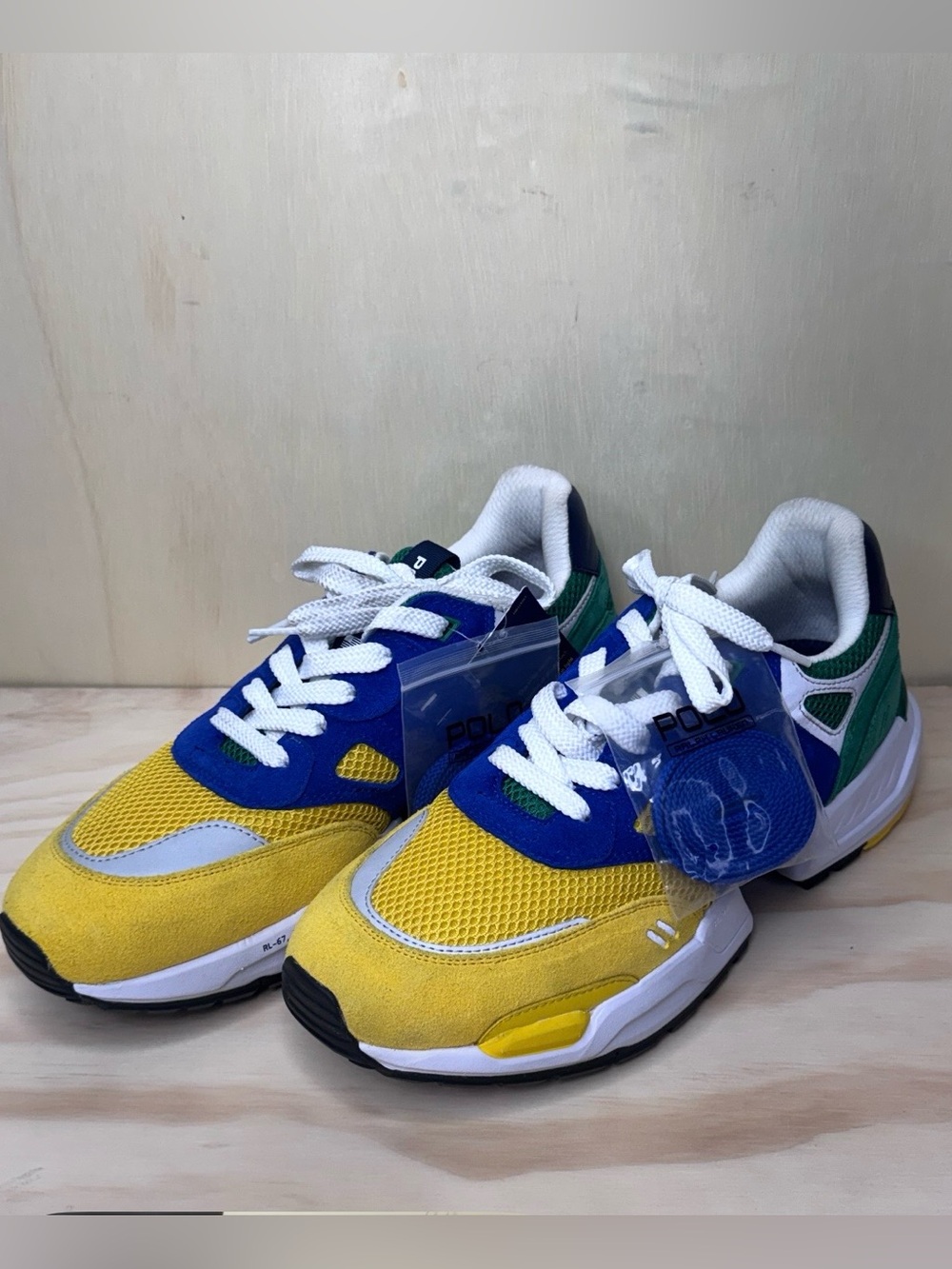 Polo Ralph Lauren Jogger Sneakers Mens US 10.5 Multicolor Shoes NWT